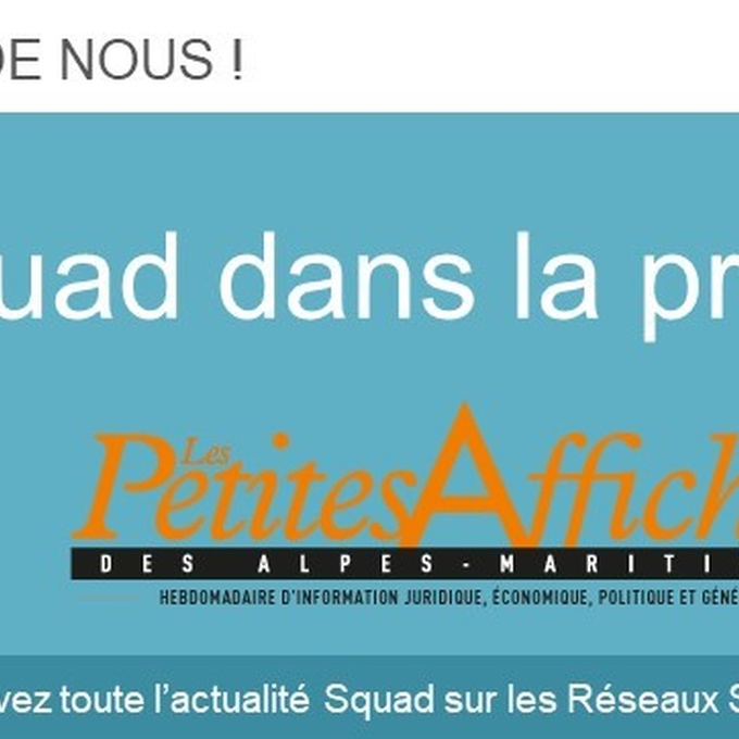 Squad à l'honneur dans les Petites affiches cover